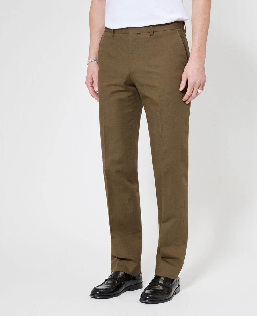 The Kooples MEN KAKI straight khaki suit pants