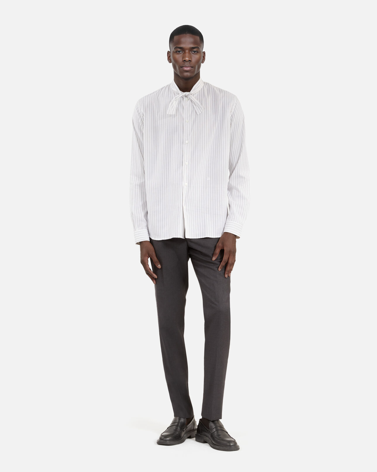 The Kooples MEN BLACK WHITE white pinstripe shirt