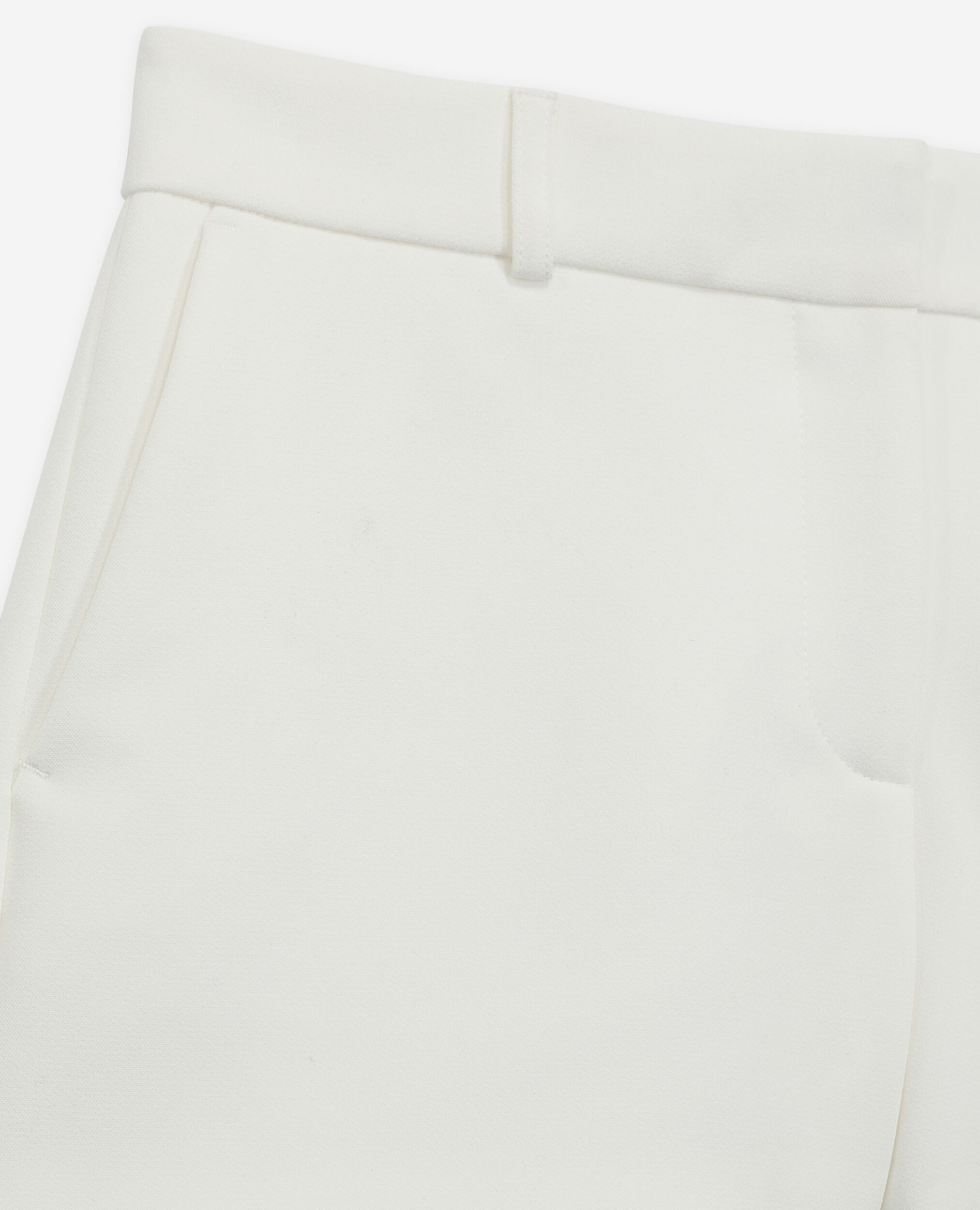 White crêpe tailored shorts, ECRU, hi-res image number null