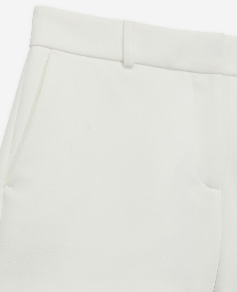 white crêpe tailored shorts