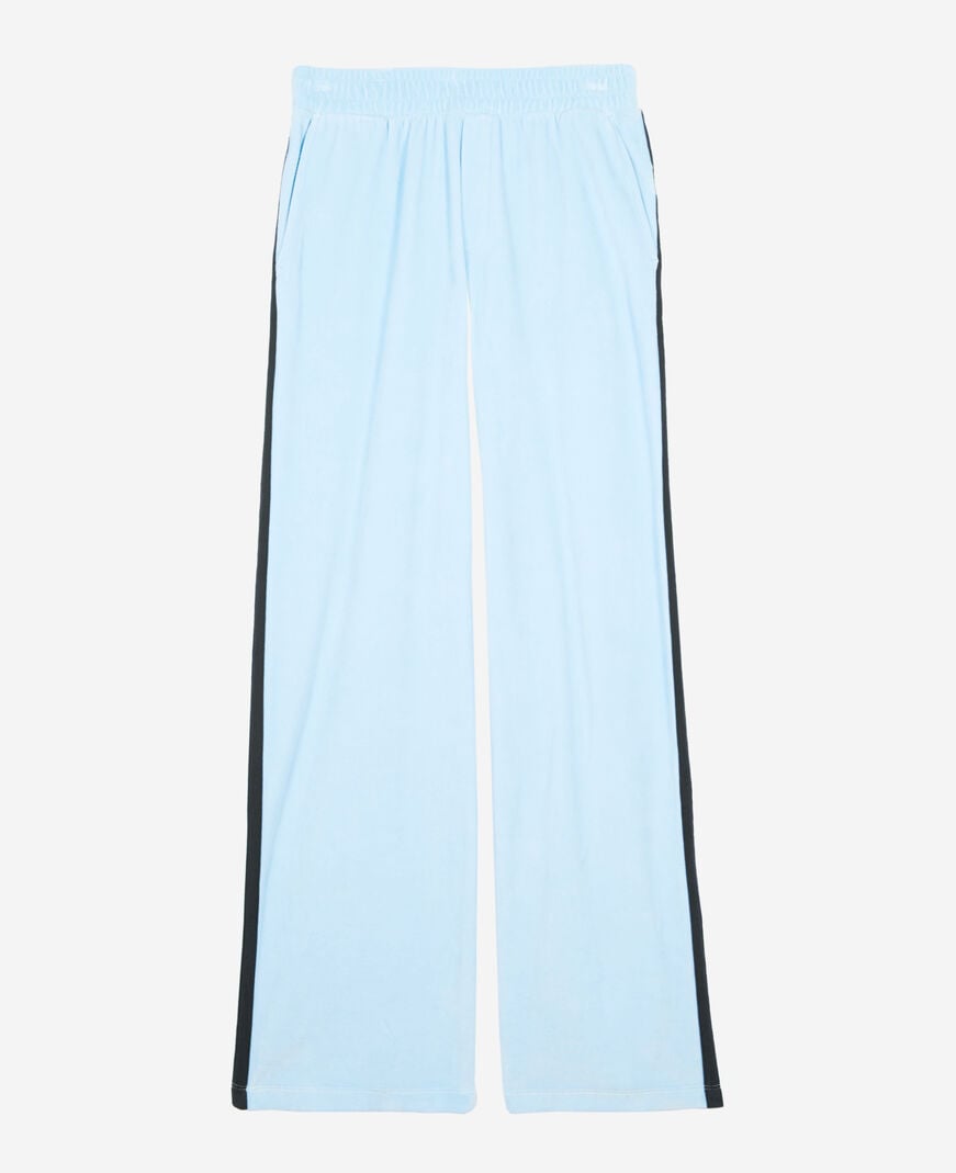 The Kooples FEMME BABY BLUE bas de jogging en velours bleu clair