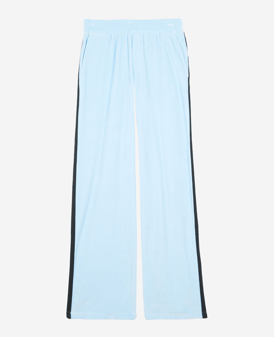 The Kooples WOMEN BABY BLUE light blue velvet jogging bottoms