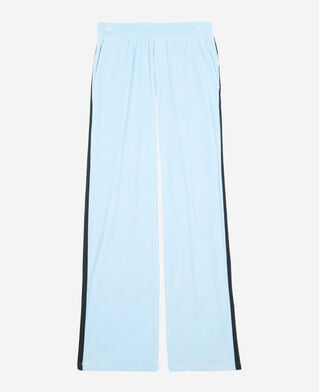 The Kooples FEMME BABY BLUE bas de jogging en velours bleu clair