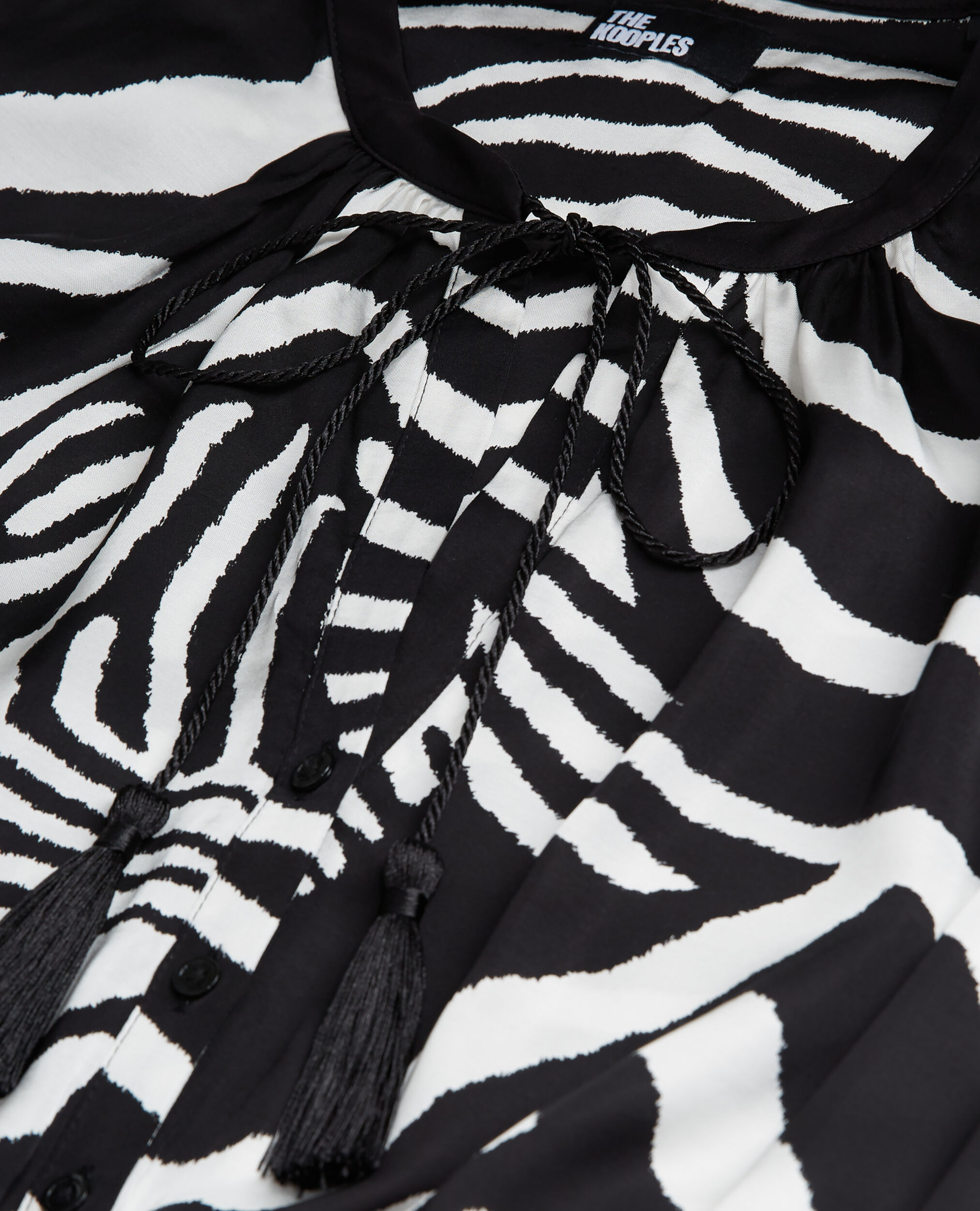 Langes schwarzes Kleid mit Print, BLACK WHITE, hi-res image number null