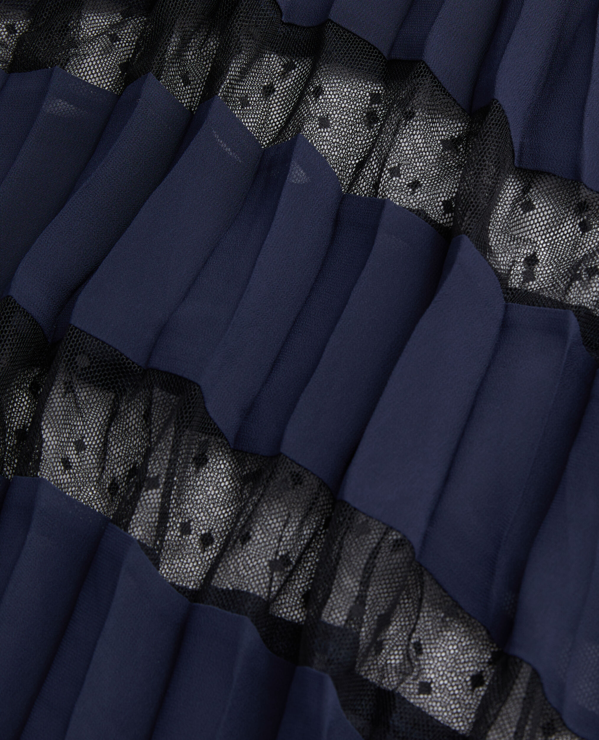 Robe longue plissée bleu marine, NAVY, hi-res image number null