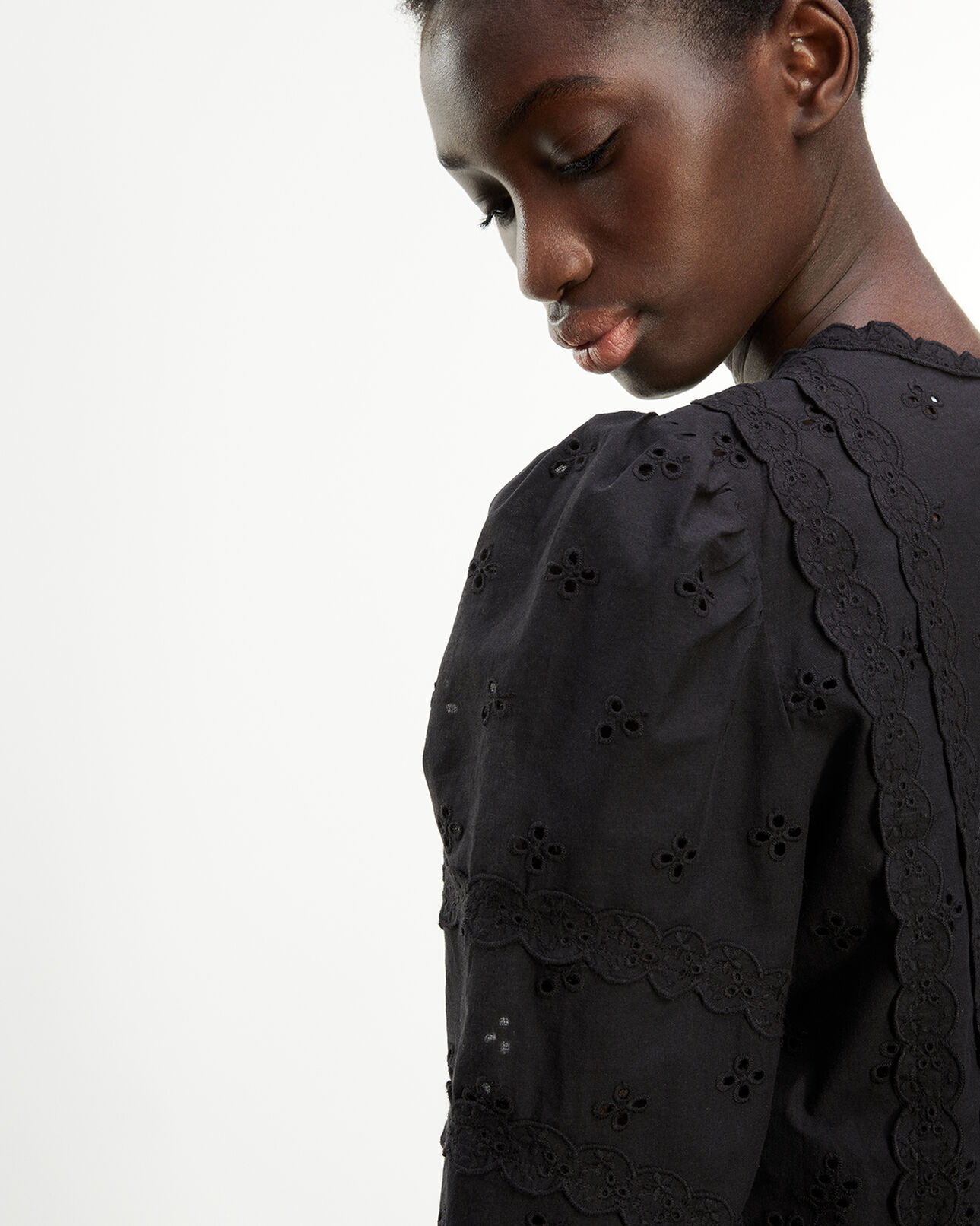 The Kooples WOMEN BLACK black top with long sleeves