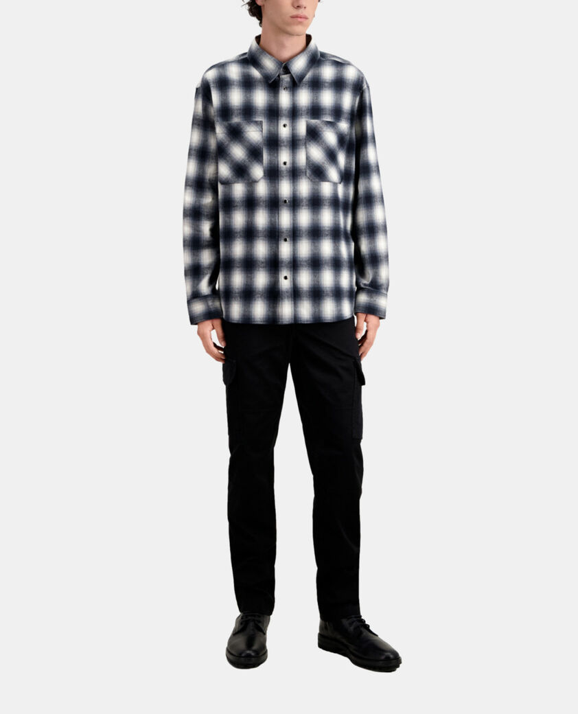 The Kooples HERREN BLACK WHITE schwarz-grau kariertes jackenhemd