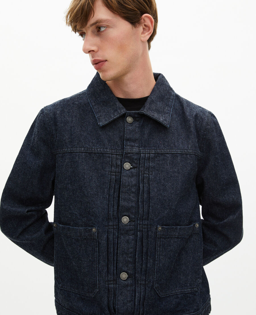The Kooples HOMME BLUE ELECTRIC blouson en denim bleu foncé