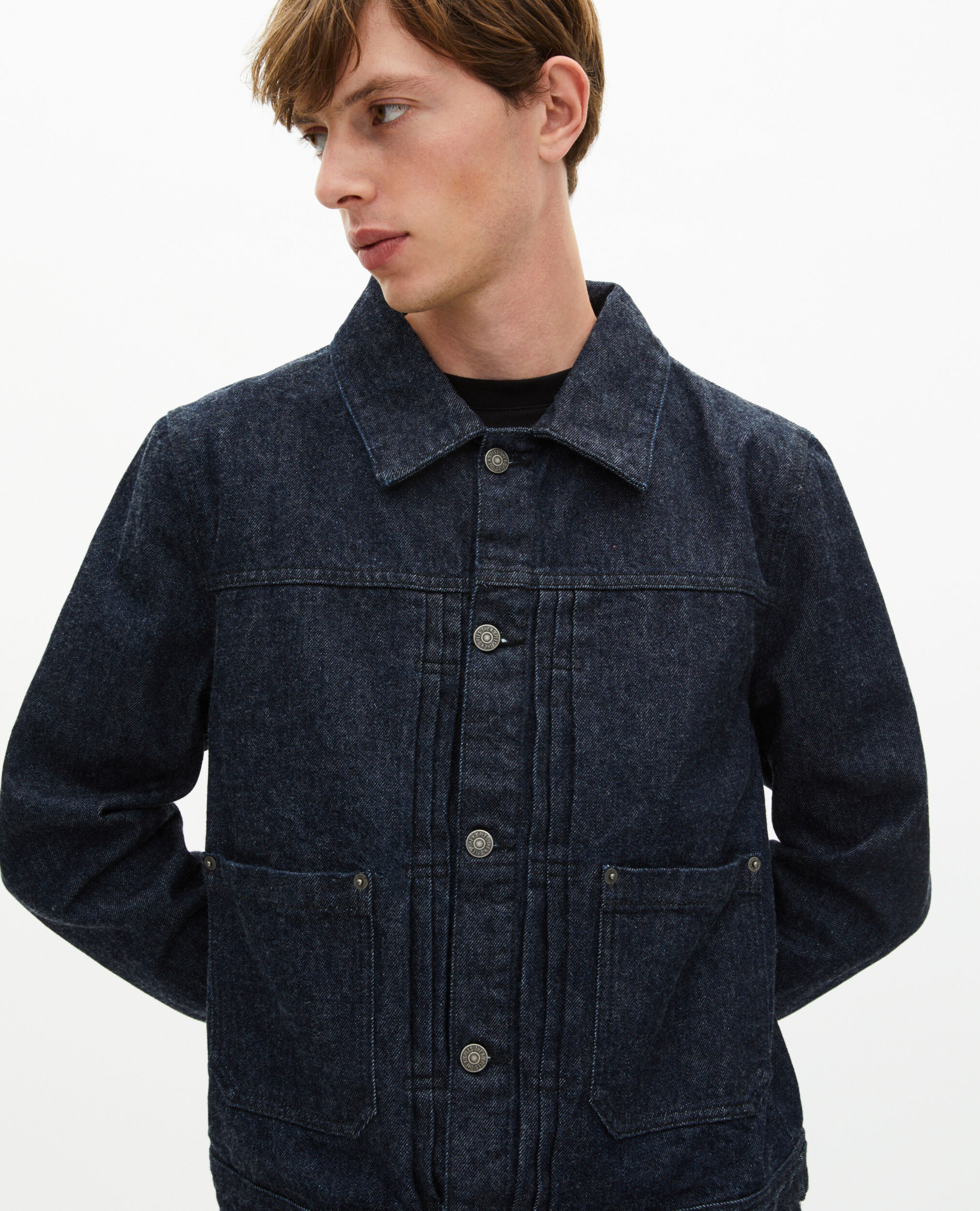 Blouson en denim bleu foncé, BLUE ELECTRIC, hi-res image number null
