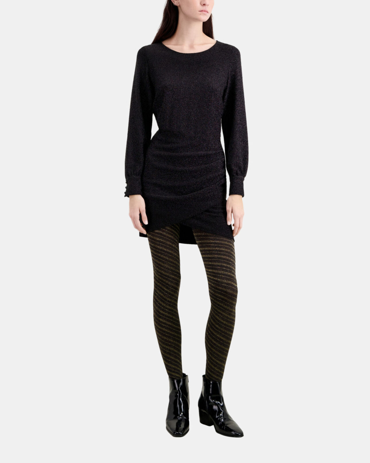 The Kooples WOMEN BLACK short black glitter effect dress