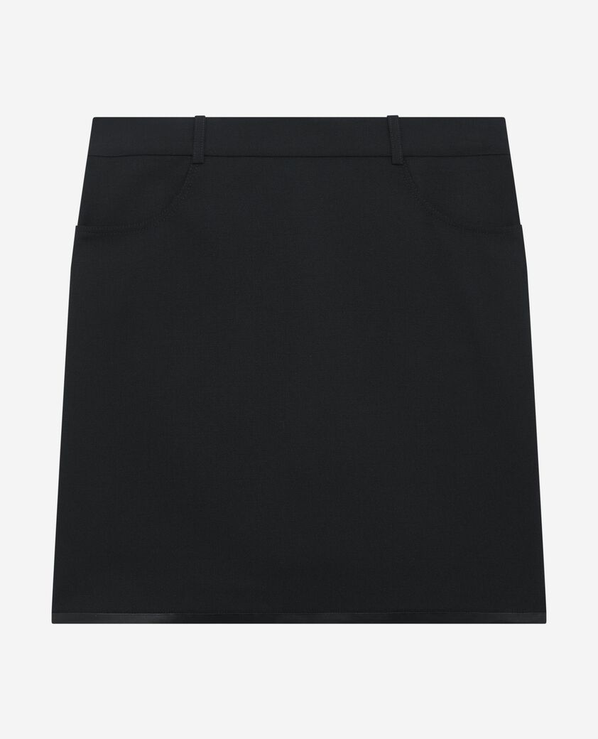 The Kooples WOMEN BLACK short skirt with black satin edges