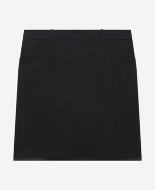 The Kooples DAMEN BLACK kurzer rock mit satinborten schwarz