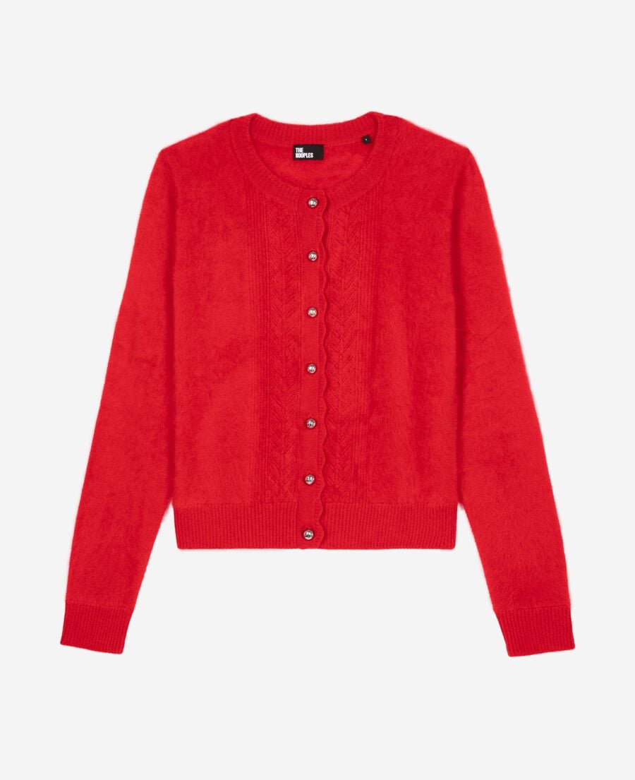 The Kooples FEMME TANGO RED cardigan en cachemire rouge