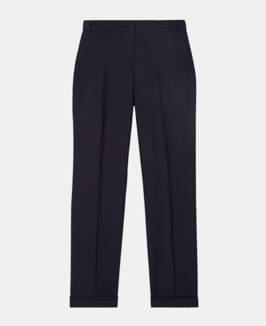 pantalon de costume en laine bleu