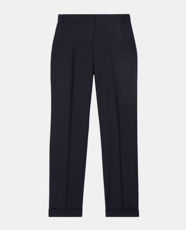 Blue wool suit pants