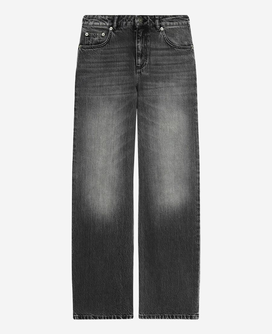 The Kooples F BLACK black wide-leg jeans