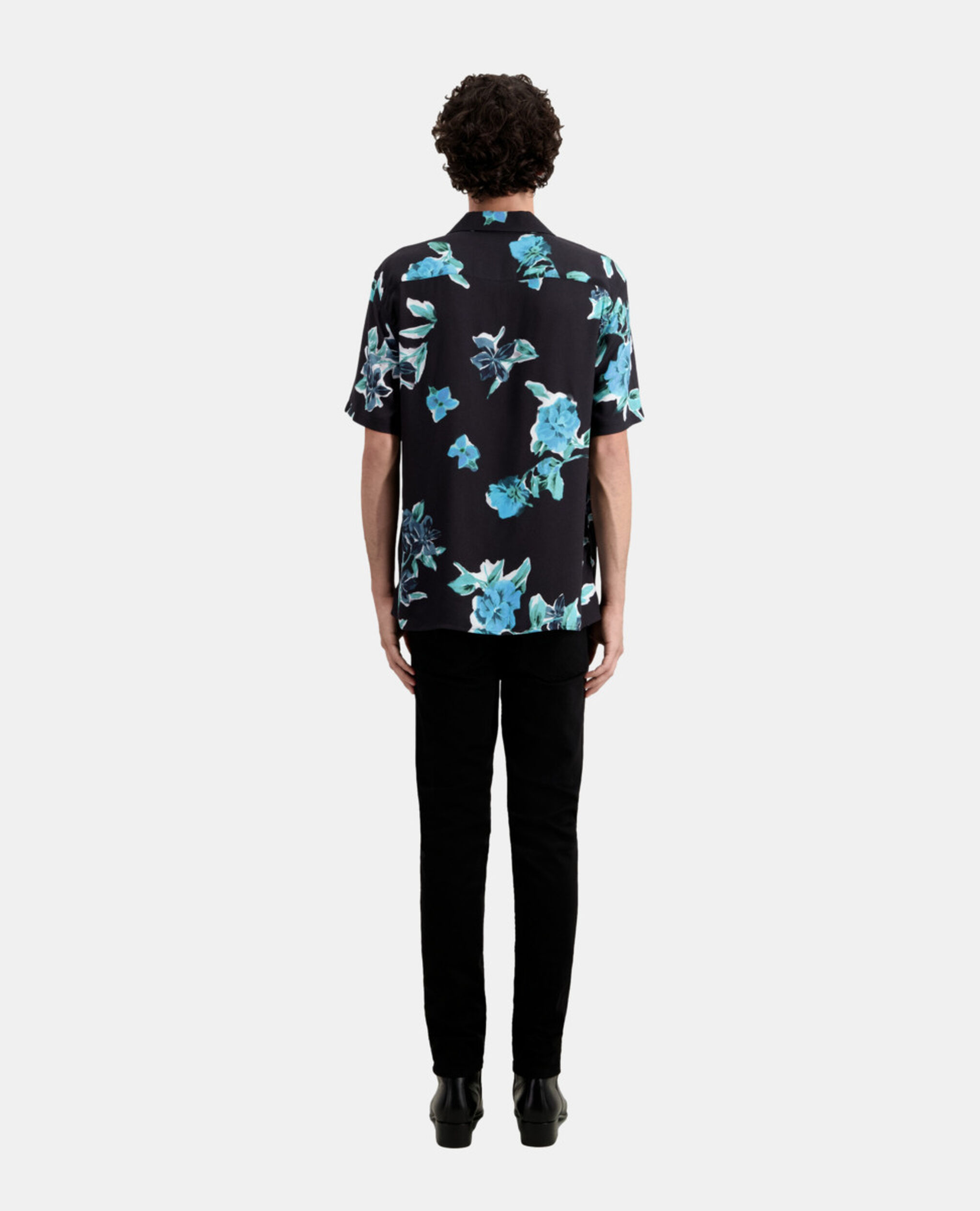 Chemise imprimée manches courtes, BLACK BLUE, hi-res image number null