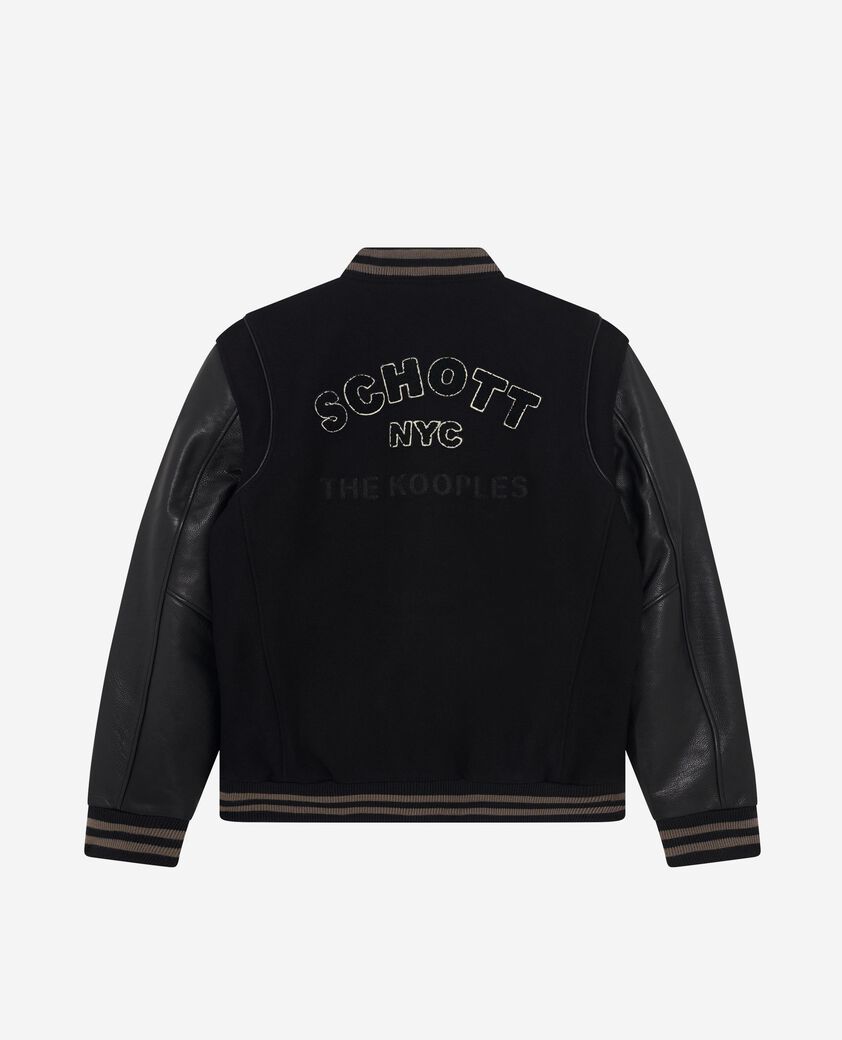 The Kooples HOMBRE BLACK chaqueta universitaria de cuero negra the kooples x schott nyc