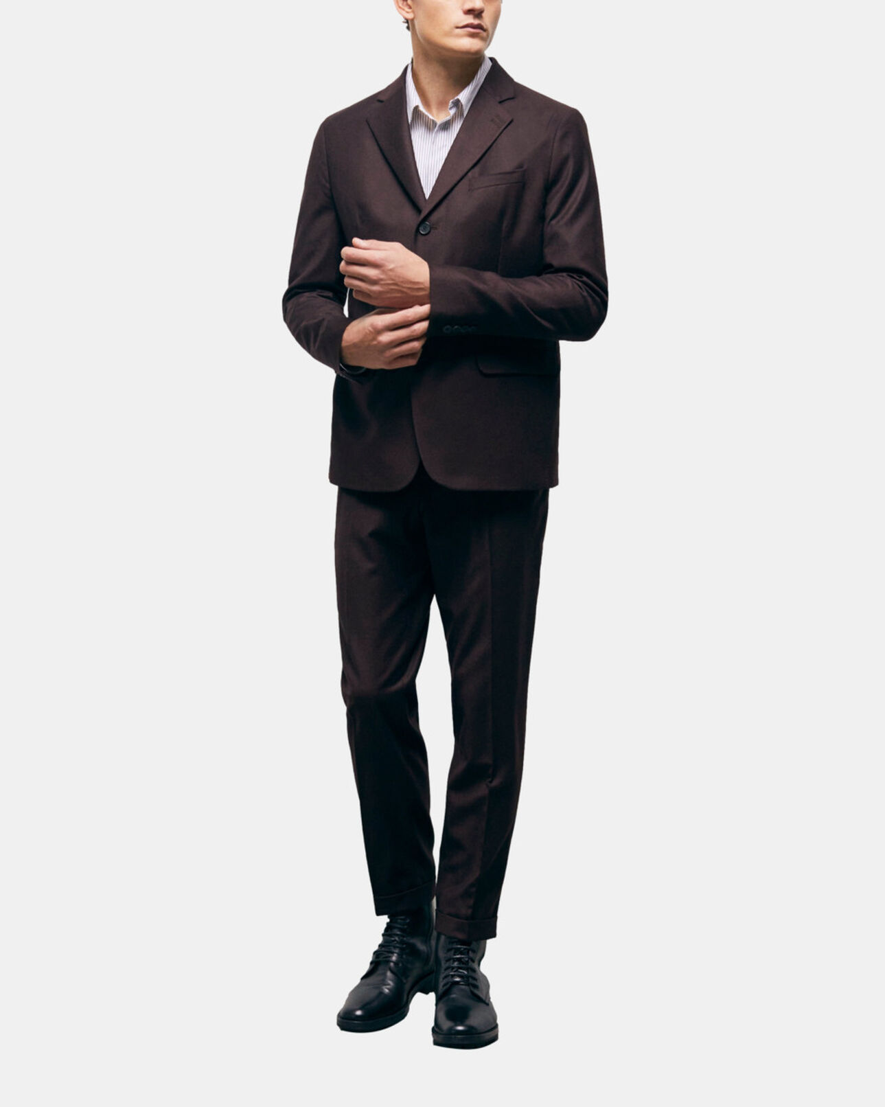 The Kooples MEN BURGUNDY red wool suit jacket