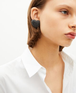 The Kooples FEMME BLACK boucles d'oreilles à clip noires