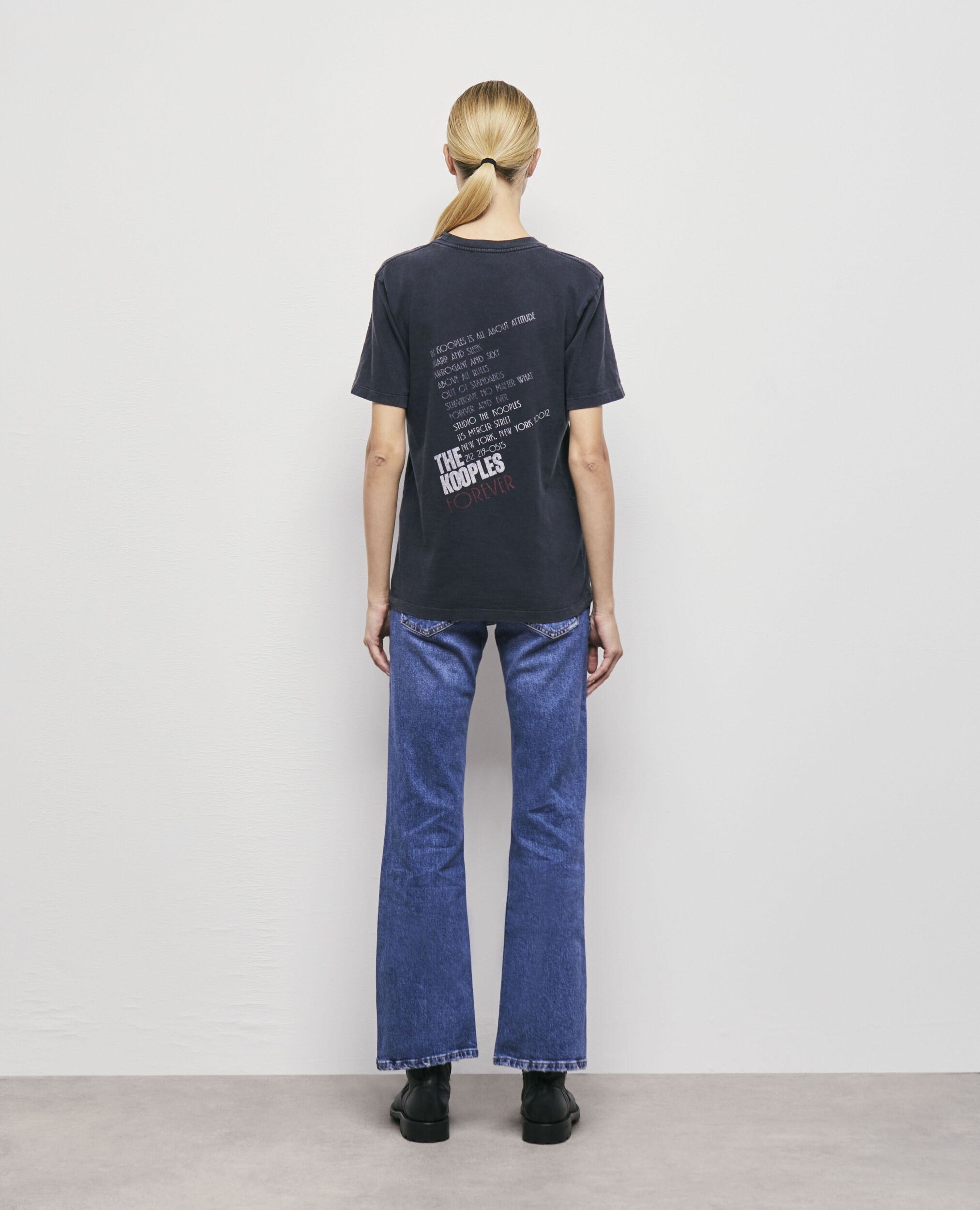 Camiseta serigrafiada Leopardo para mujer, BLACK WASHED, hi-res image number null