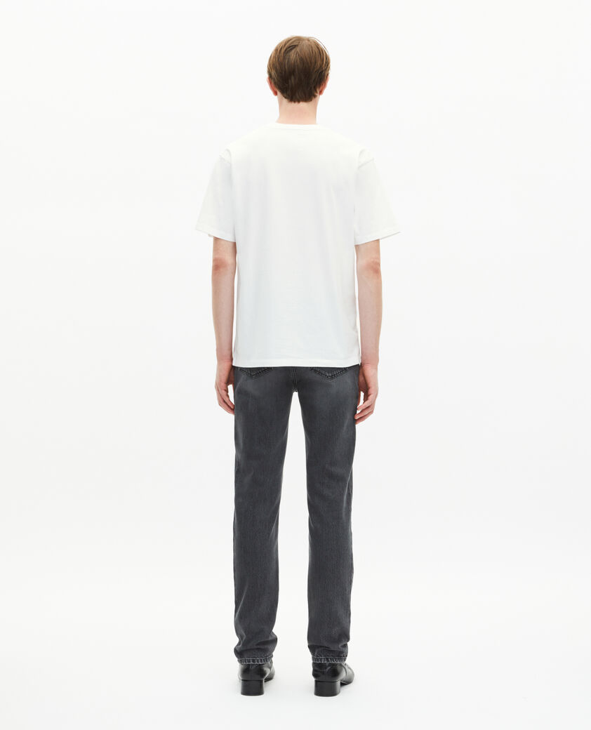 The Kooples HERREN WHITE t-shirt mit wei&szlig;er totenkopfbeflockung