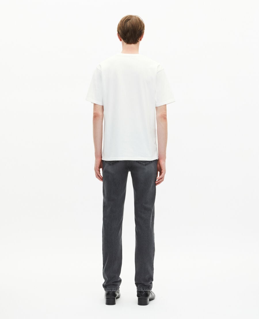 The Kooples H WHITE t-shirt with white skull flocking