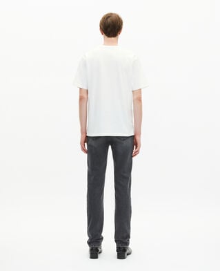 The Kooples H WHITE t-shirt with white skull flocking