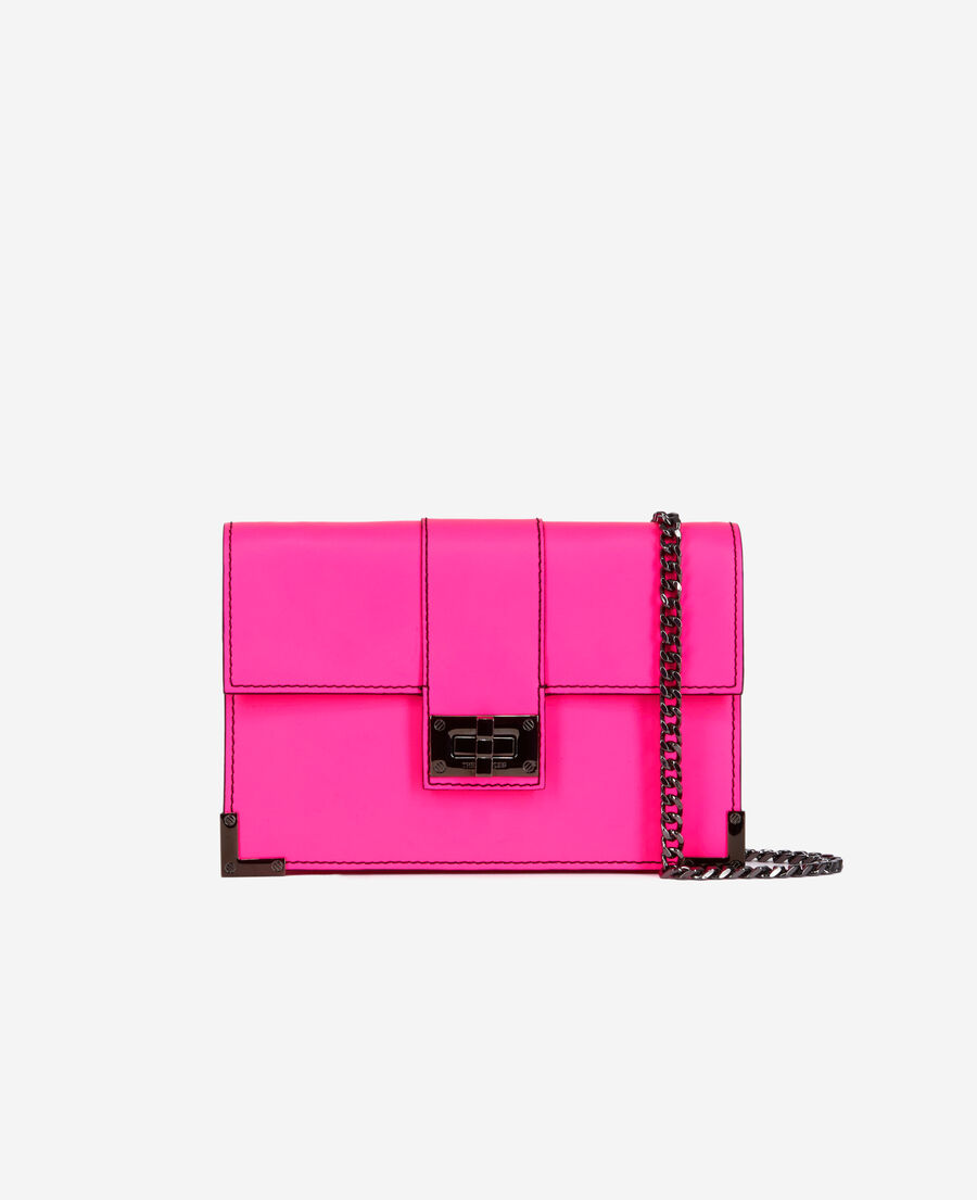 The Kooples WOMEN ELECTRIC PINK medium emily pink leather clutch bag