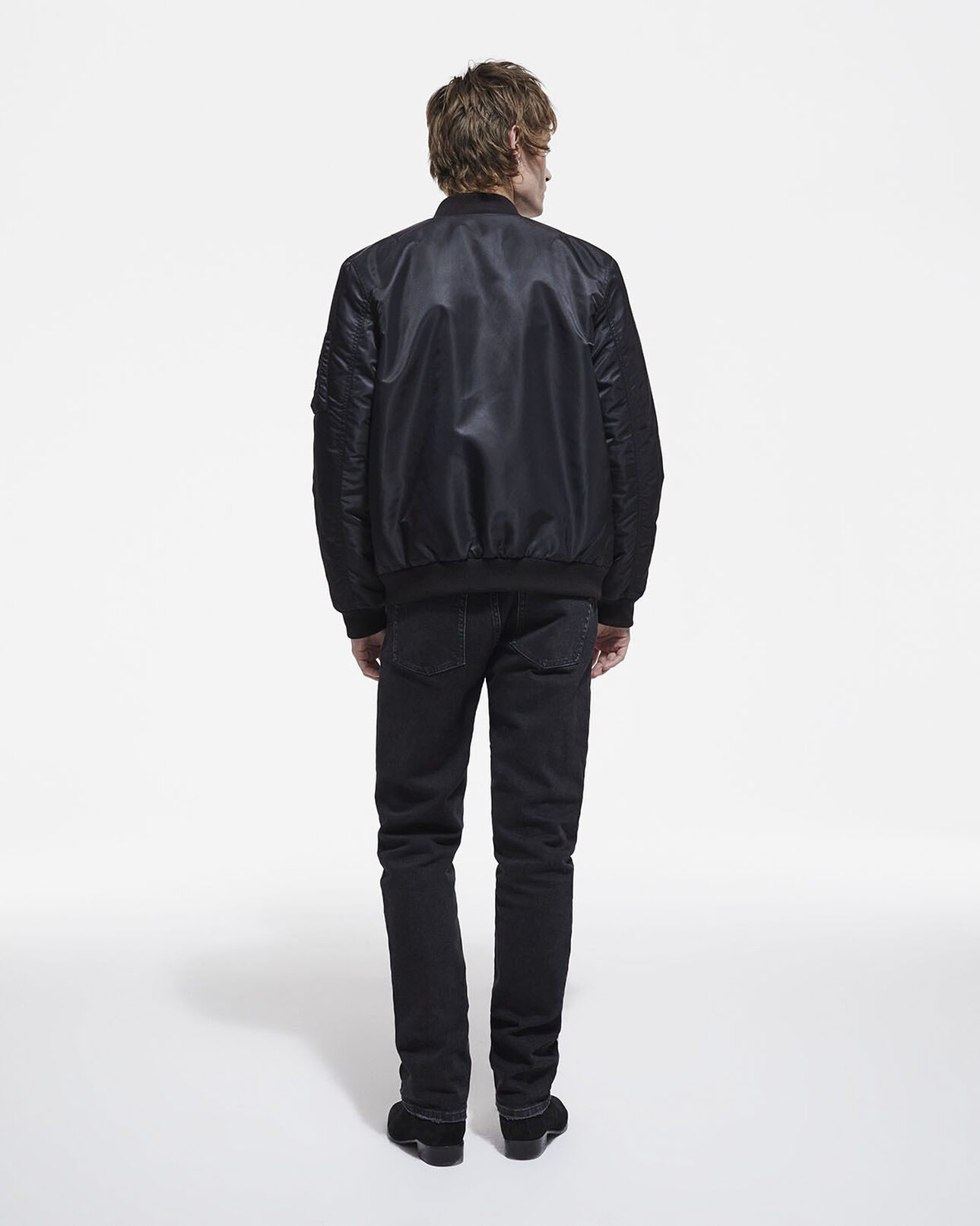 The Kooples MEN BLACK black bomber jacket with leopard lining