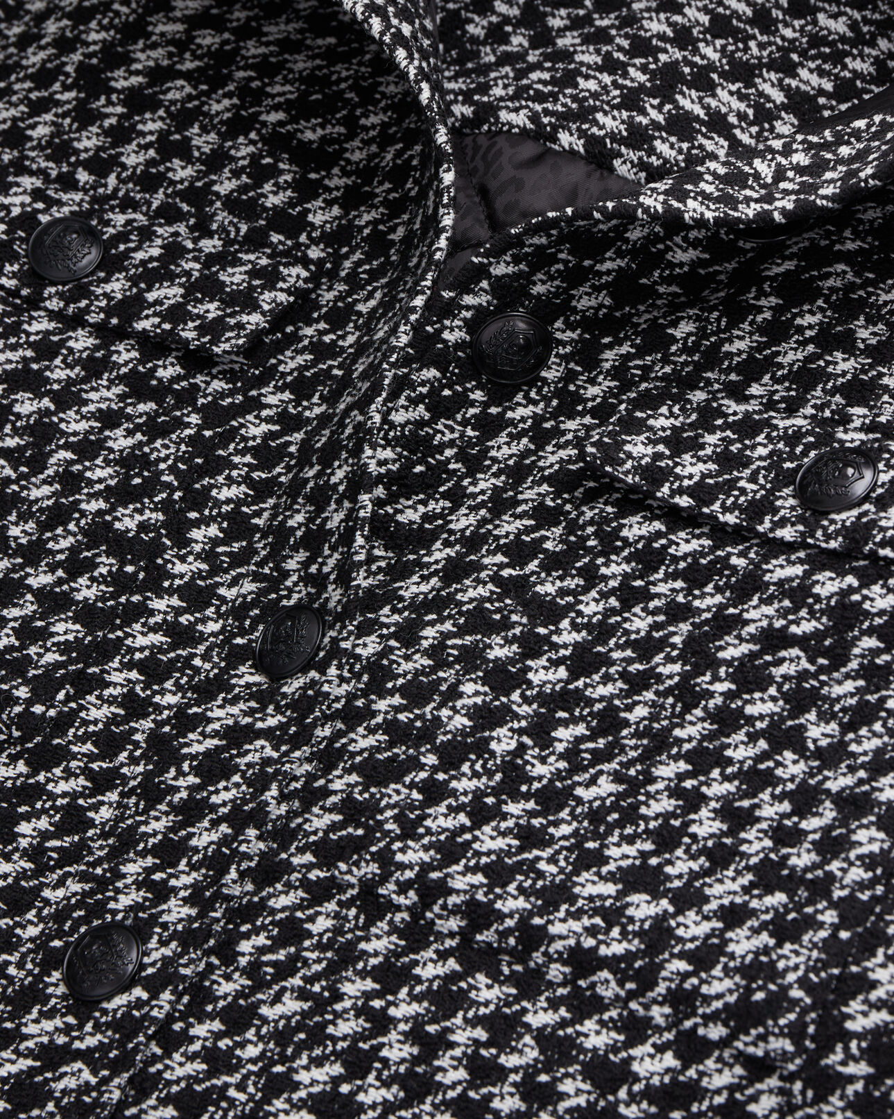 The Kooples WOMEN BLACK WHITE black tweed overshirt jacket