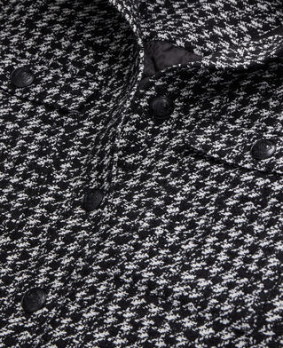 The Kooples DAMEN BLACK WHITE schwarze hemdjacke aus tweed