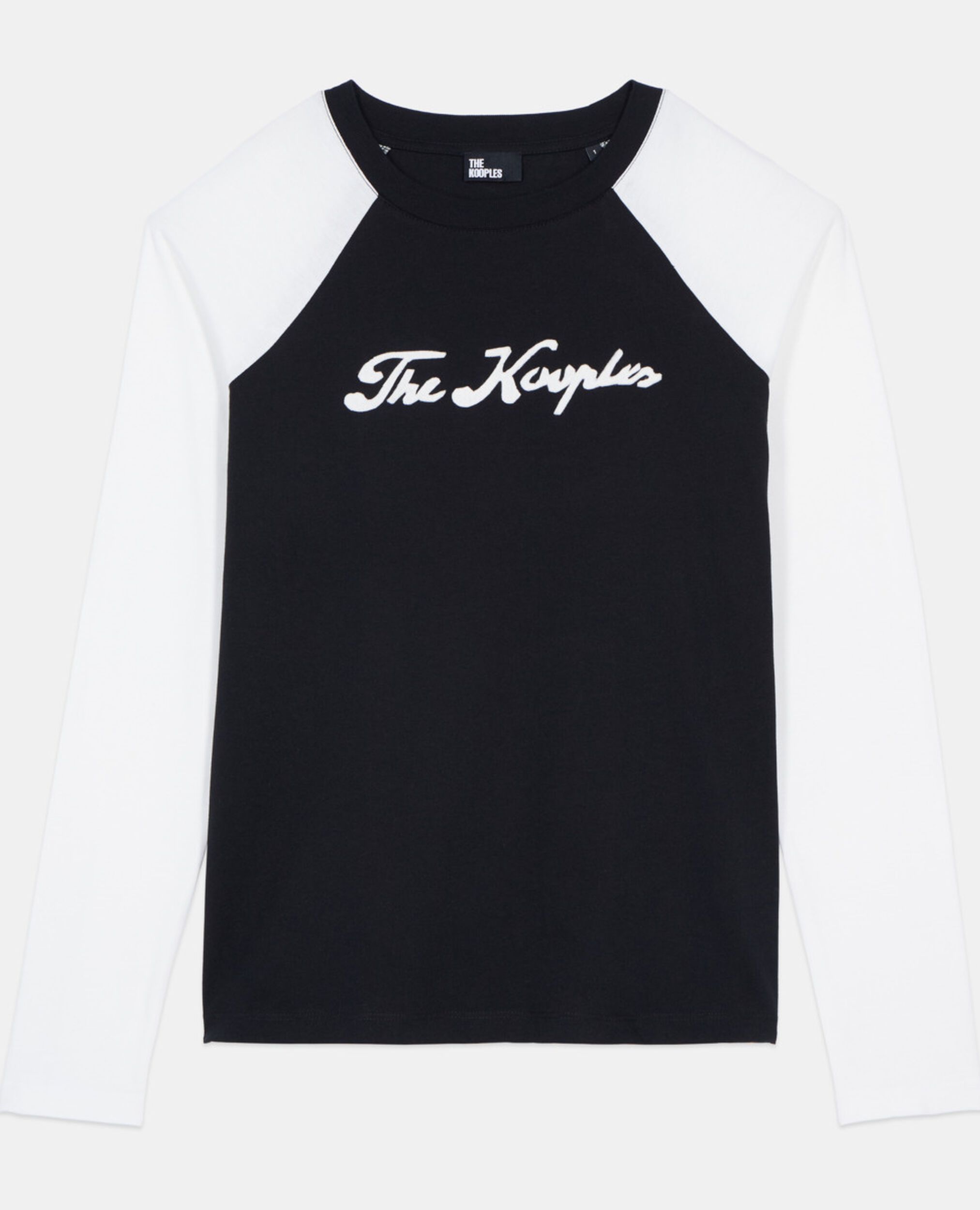 T-shirt manches longues noir et blanc, BLACK, hi-res image number null