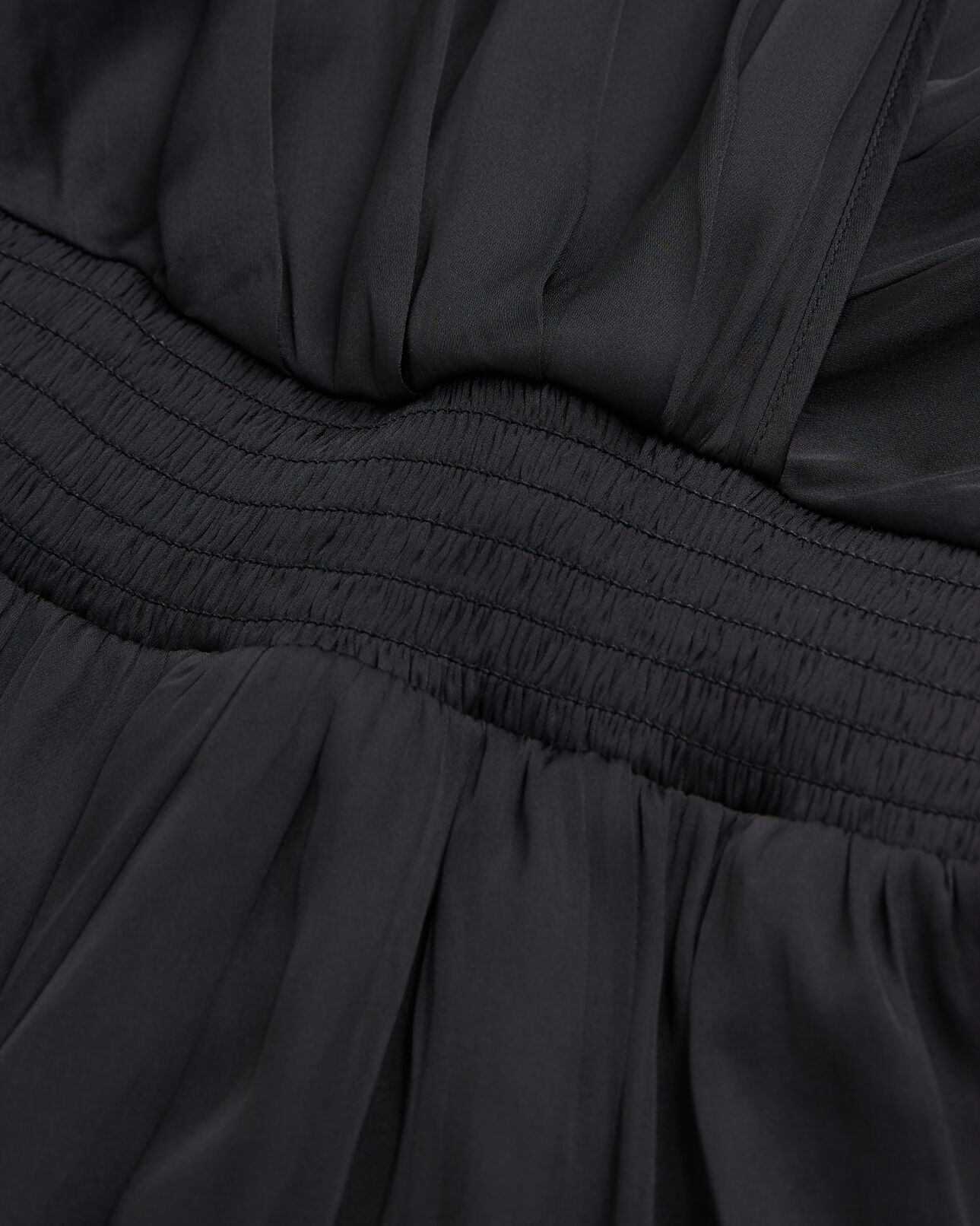 The Kooples DAMEN BLACK langes, schwarzes kleid aus satin
