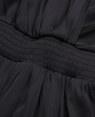 The Kooples MUJER BLACK vestido largo negro satinado