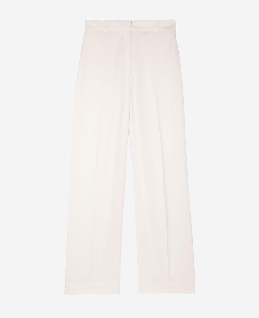 The Kooples F WHITE wide-leg pants in ecru satin