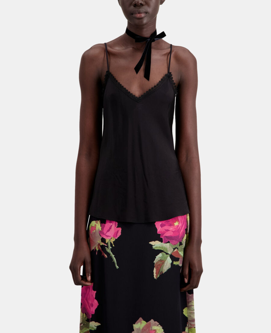 black lace camisole