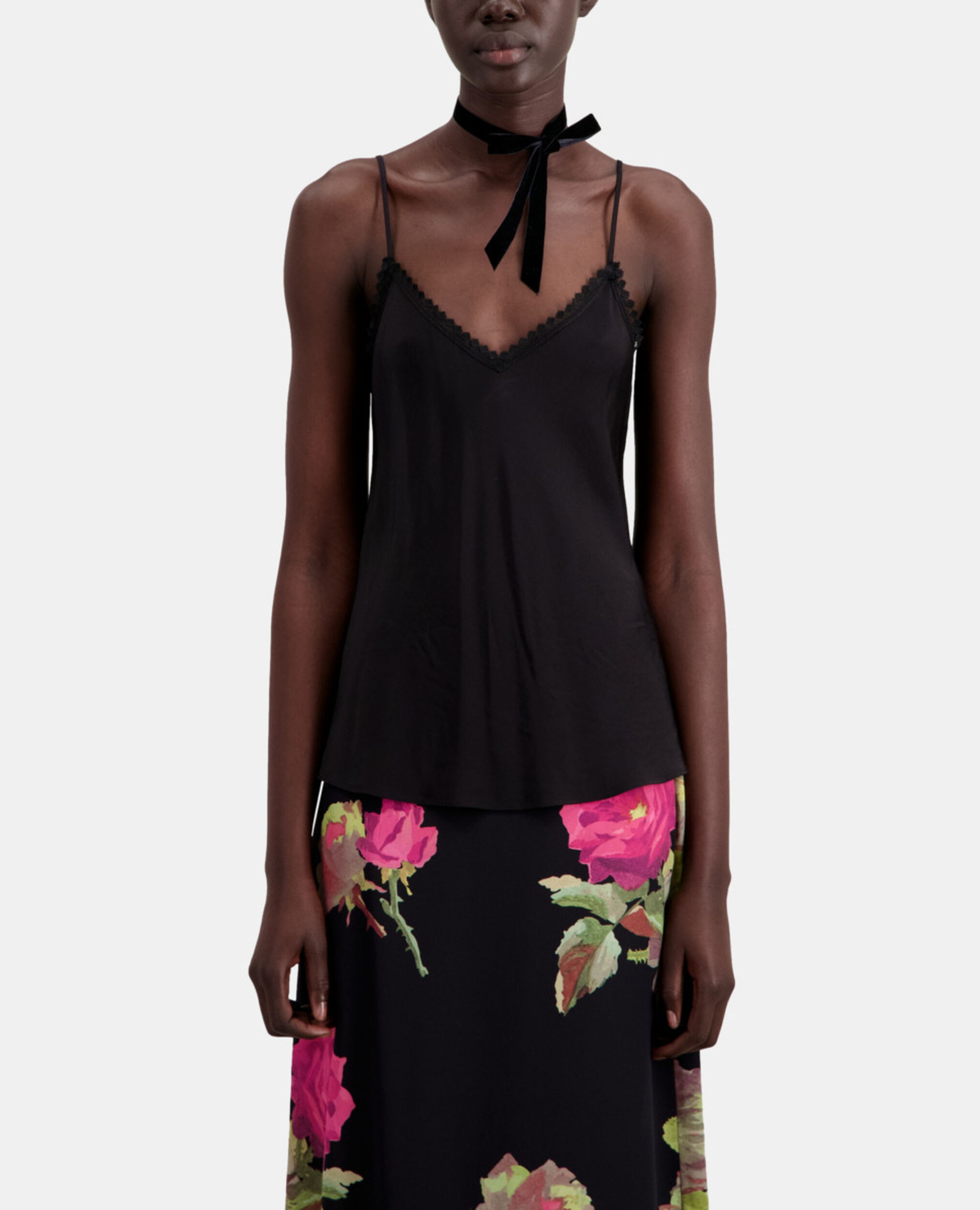 Black lace camisole, BLACK, hi-res image number null