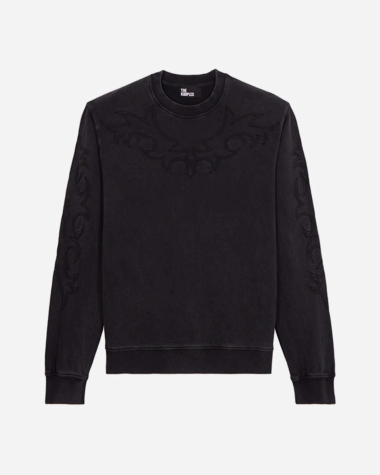 The Kooples FEMME BLACK WASHED sweatshirt noir avec broderie western