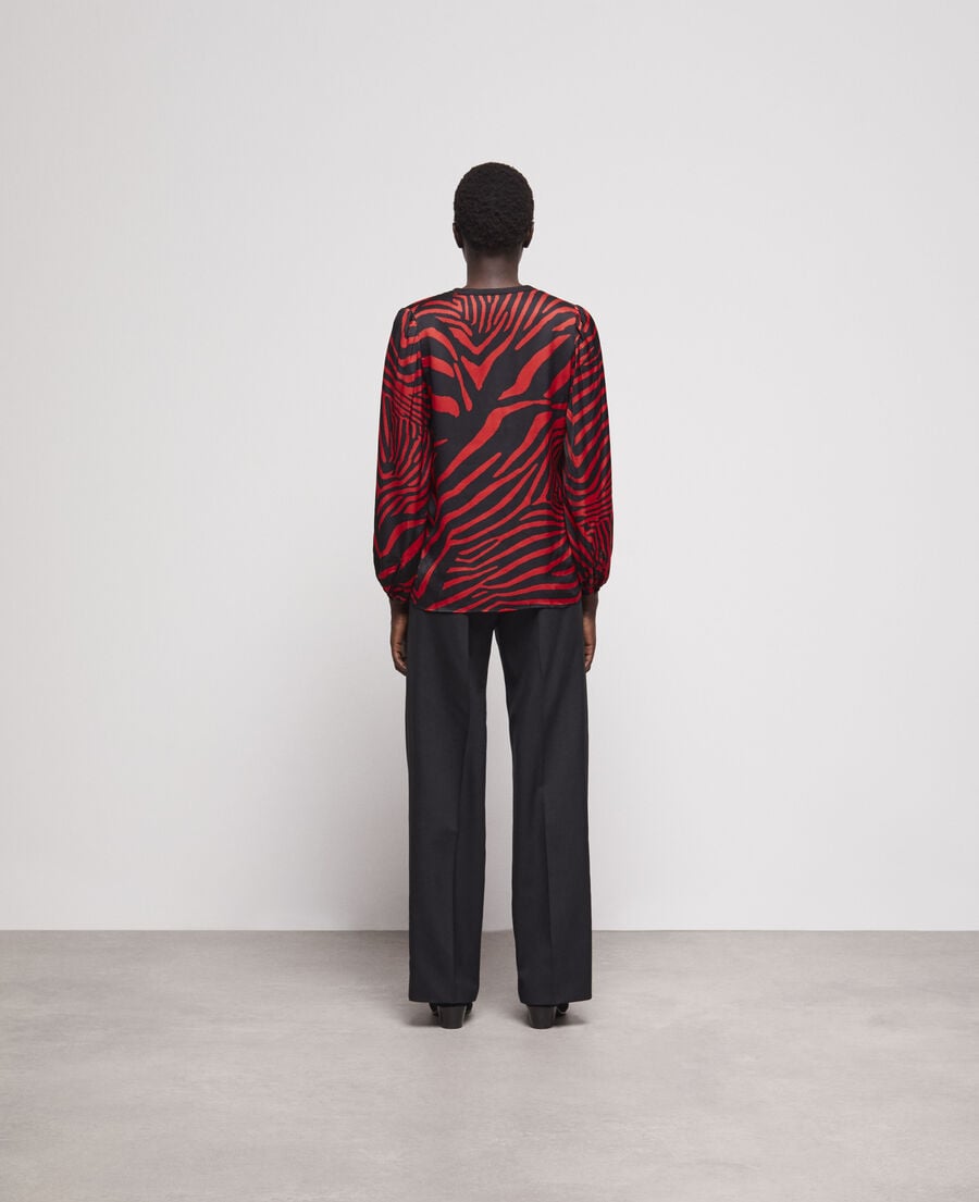 The Kooples MUJER BLACK - RED blusa estampada roja