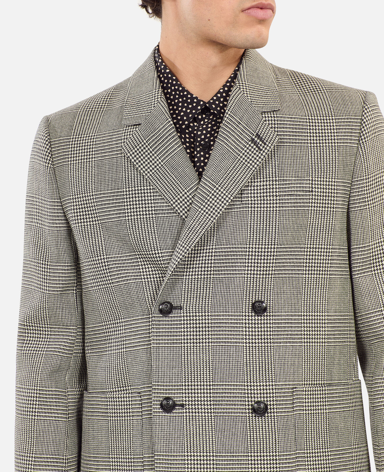 The Kooples MEN BLACK WHITE black and white houndstooth wool suit jacket