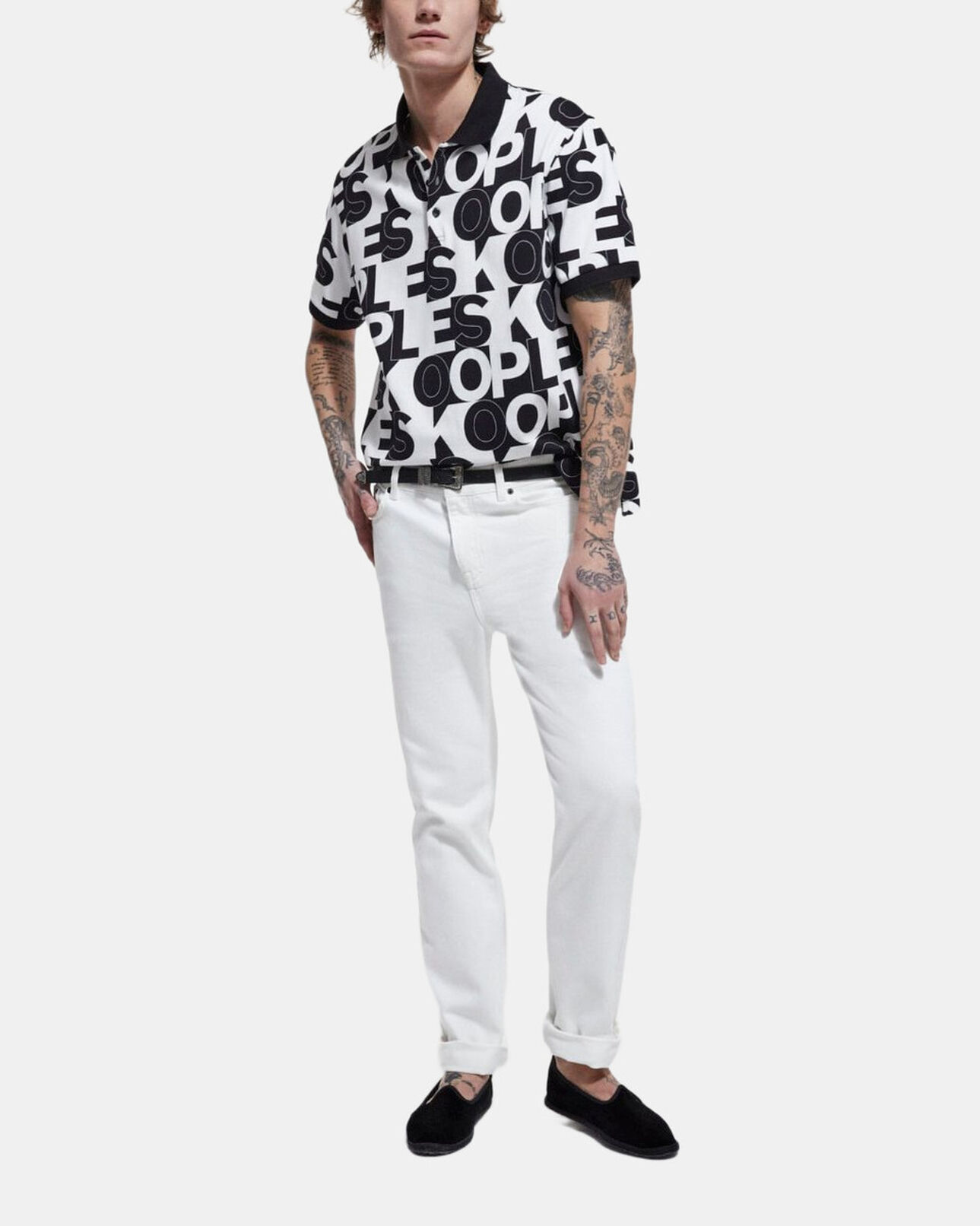 The Kooples MEN BLACK / WHITE the kooples logo polo