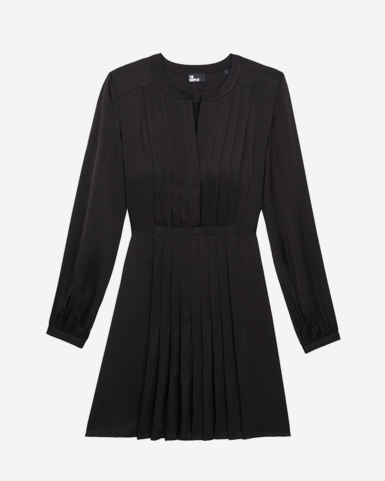 The Kooples WOMEN BLACK short black dress with pleating