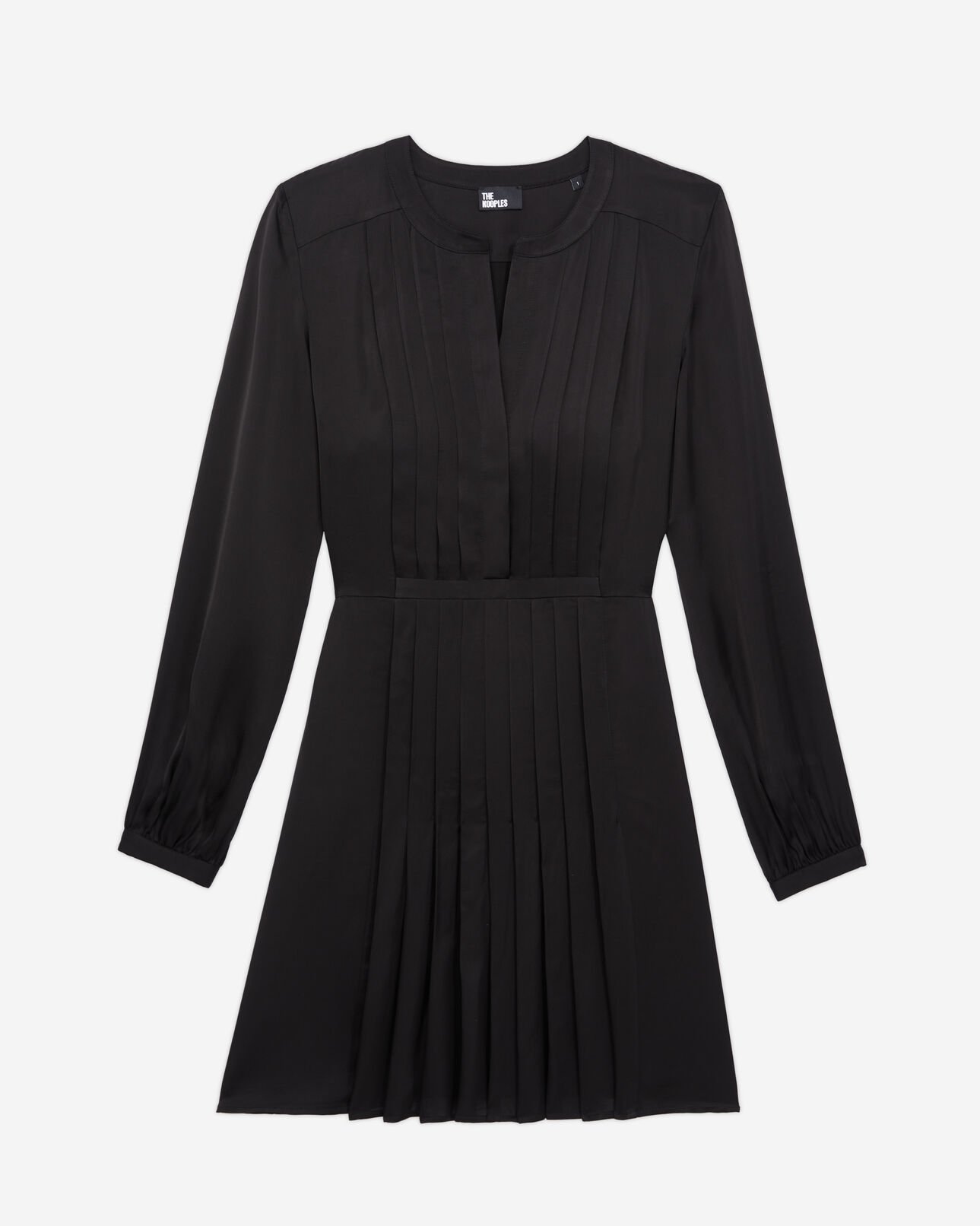 The Kooples WOMEN BLACK short black dress with pleating