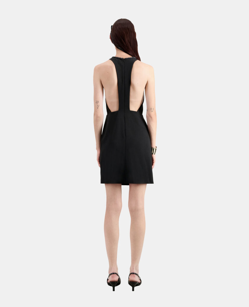 The Kooples WOMEN BLACK short black crepe dress