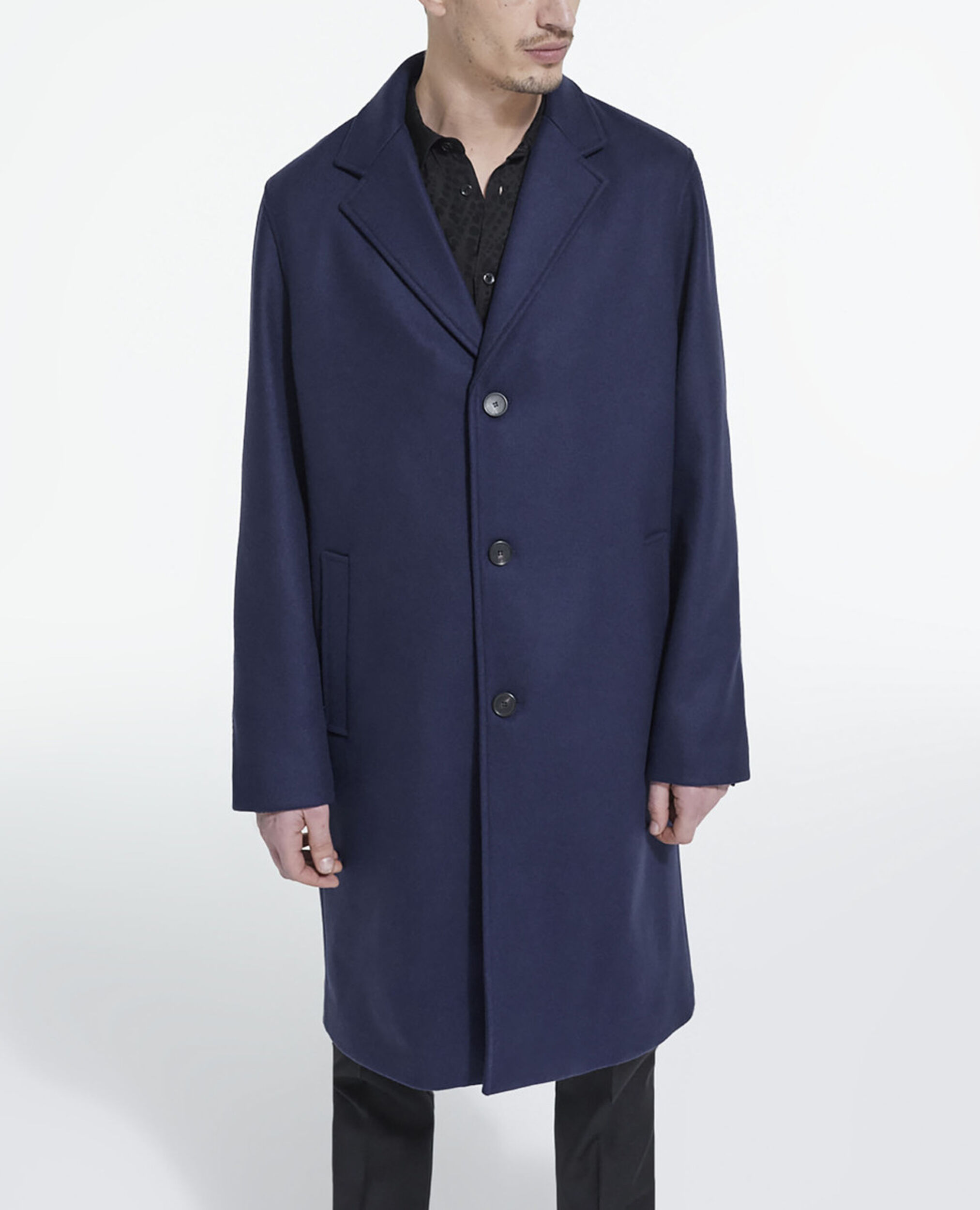 Manteau en laine bleu marine, DARK NAVY, hi-res image number null