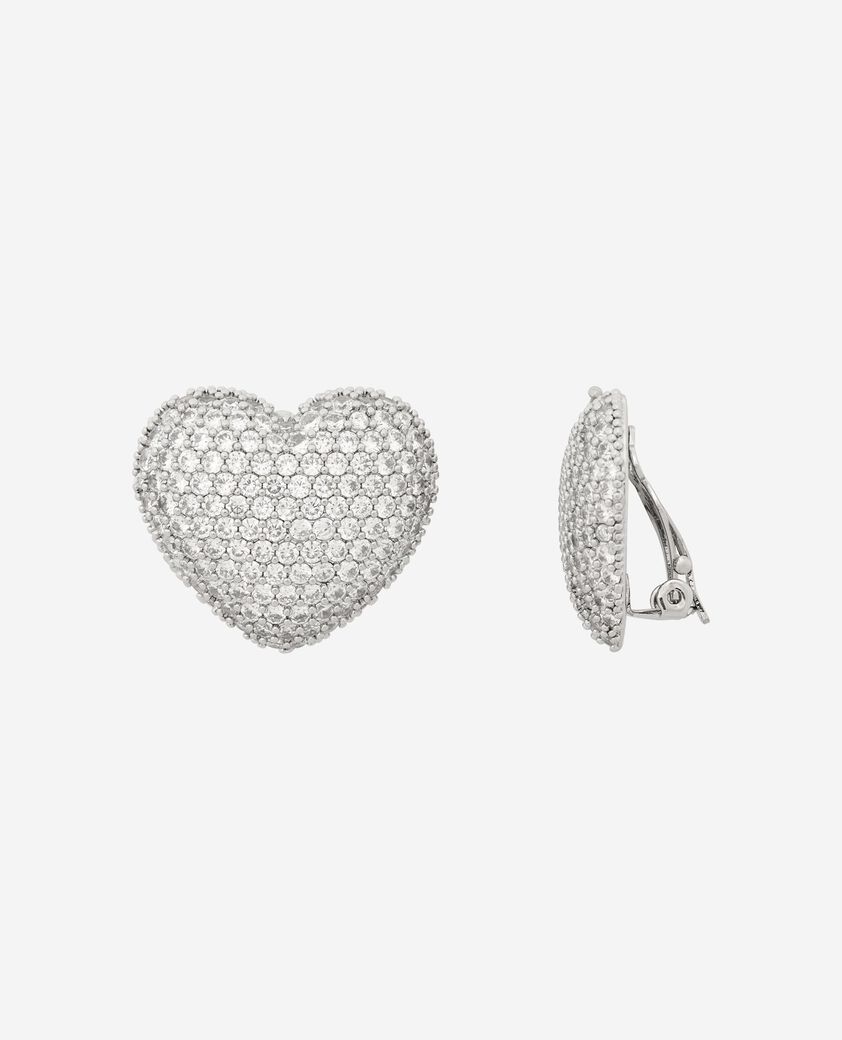 The Kooples WOMEN SILVER silver clip-on heart earrings