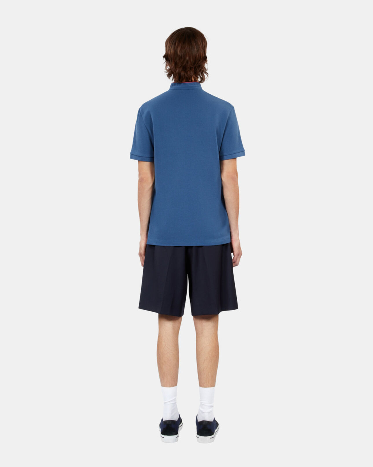 The Kooples MEN MIDDLE NAVY royal blue cotton pique polo t-shirt