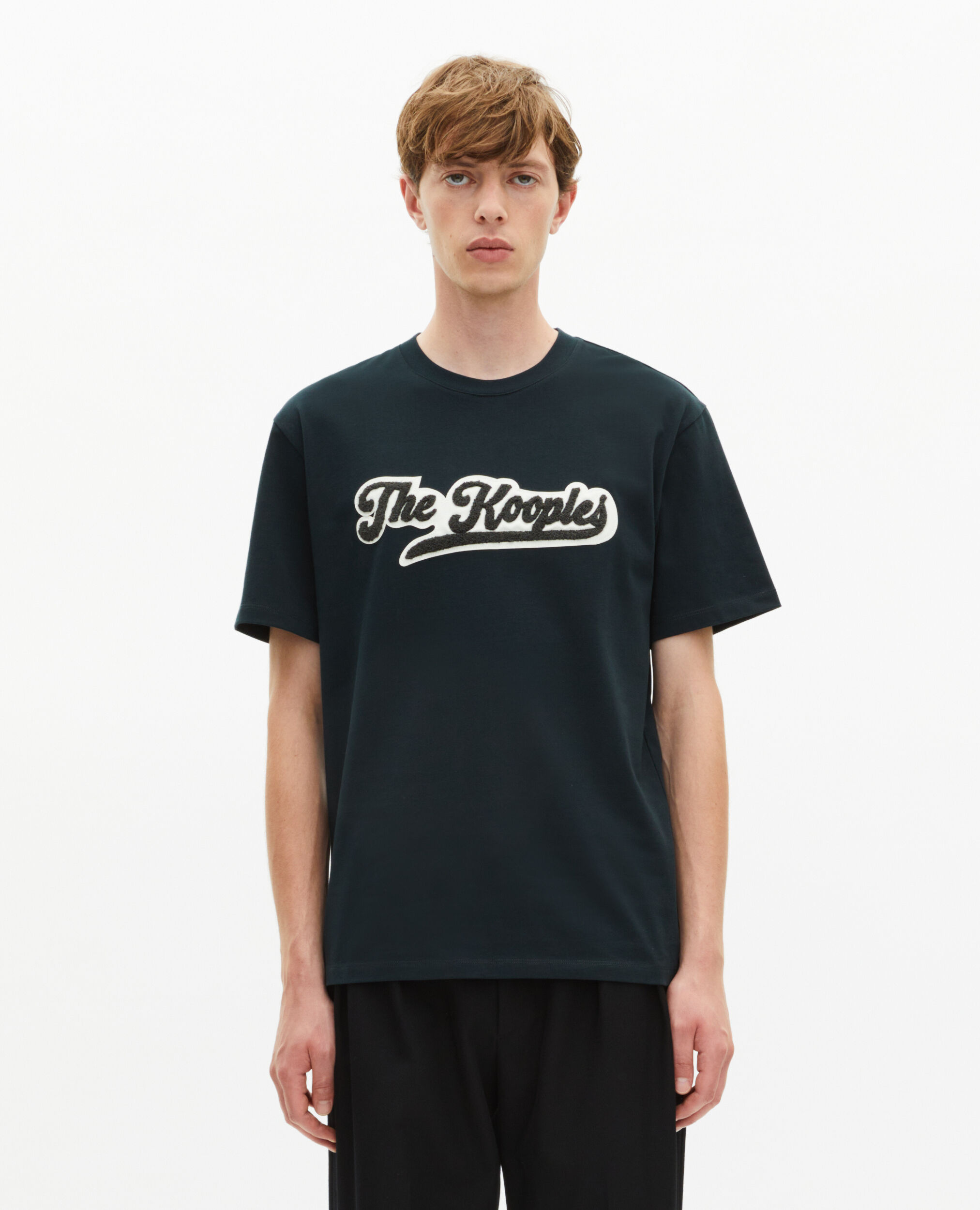 T-shirt with dark green patch, BOTTLE GREEN, hi-res image number null