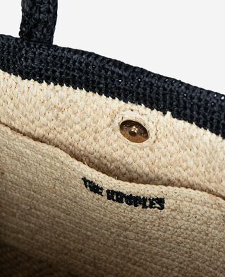 The Kooples DAMEN ECRU BLACK tragetasche aus ungebleichtem bast
